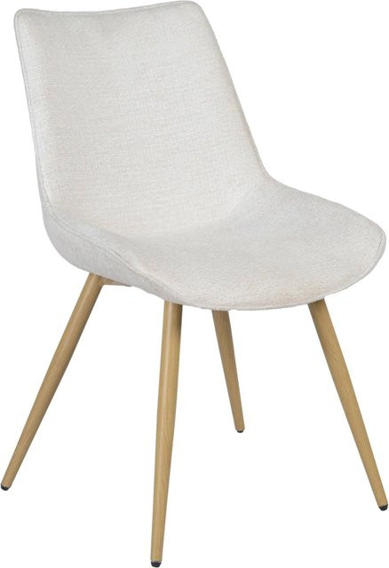 Mömax Stuhl Lou in Beige und Eichefarben mit Stoffbezug und Holzgestell im skandinavischen Design - Bild 1
