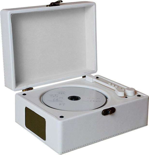 Tragbarer CD-Player von Aimo mit Bluetooth 5.0, eingebauten Lautsprechern und Fernbedienung, Weiß - Bild 1