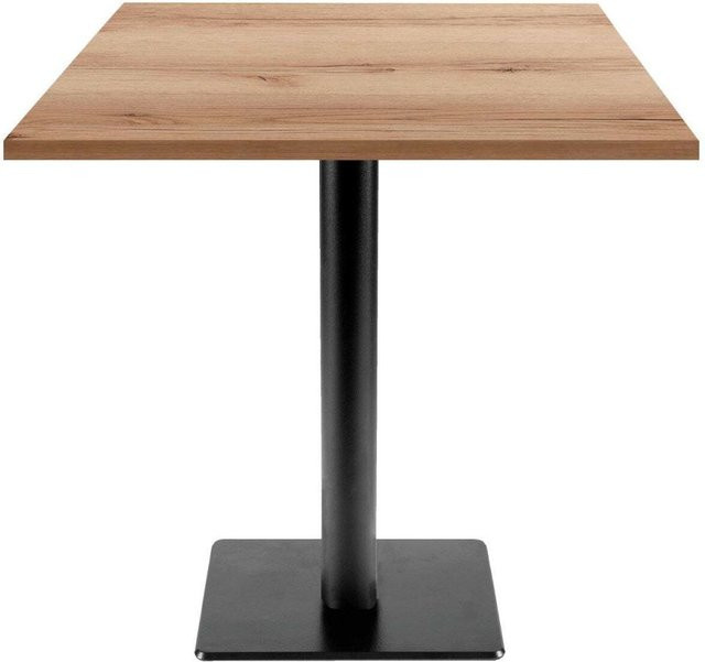 RestooTab Tisch Milan T quadratisch in Eiche Natur mit schwarzem Gestell, B/T/H: 70 x 70 x 75 cm - Bild 1