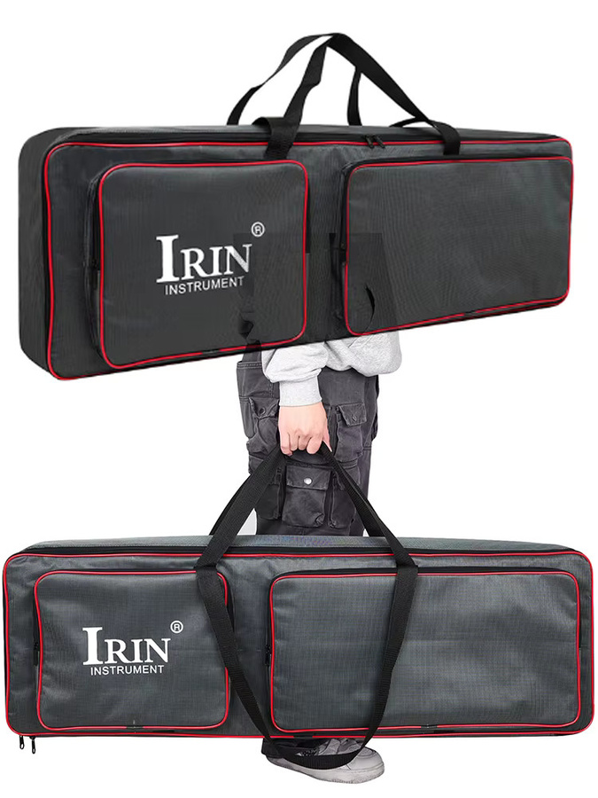 IRIN Tastaturtasche für 61 Tasten in Schwarz aus kariertem Tuch mit 10 mm Polsterung - Bild 6