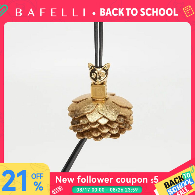BAFELLI Anhänger, Leder, Gold, Katzenform, Unisex - Bild 1