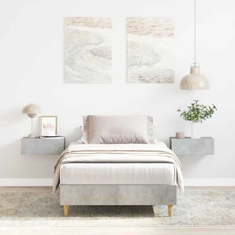 Vidaxl Einzelbett Bettgestell aus Holzwerkstoff in Grau, B/L: 90 x 200 cm - Bild 1