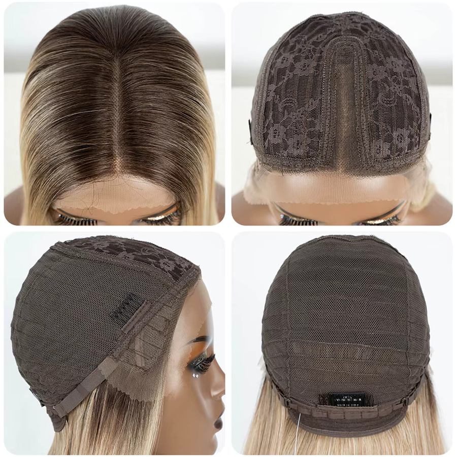 FASHION IDOL Lace-Front-Perücke, Bob-Perücke für Damen, 55,9 cm, braun, blond, schwarz - Bild 4