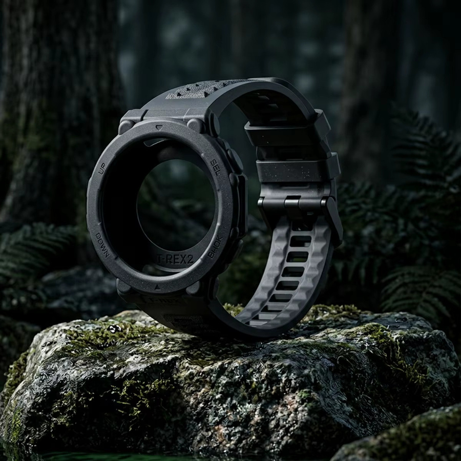 Huami Uhrenarmband Silikon, Schwarz, Amazfit T-Rex 2, Unisex - Bild 2