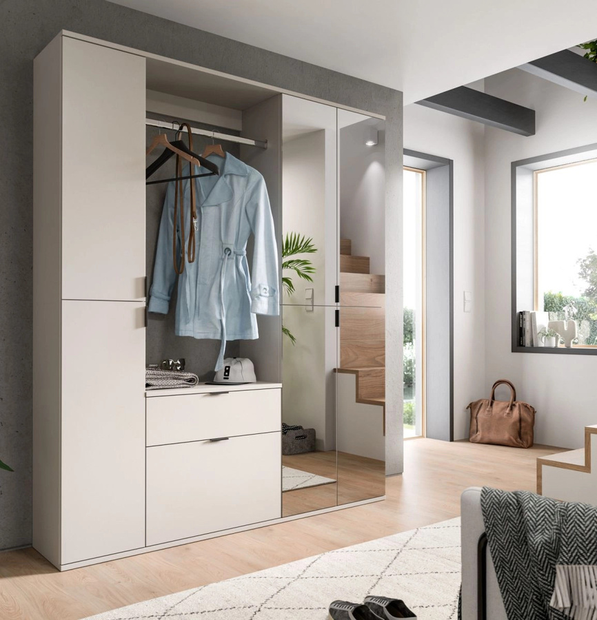 Garderobe mit Spiegel und Schuhschrank Line-Up von Inn.Furn in Kaschmir, B/H: 152 x 193 cm - Bild 2