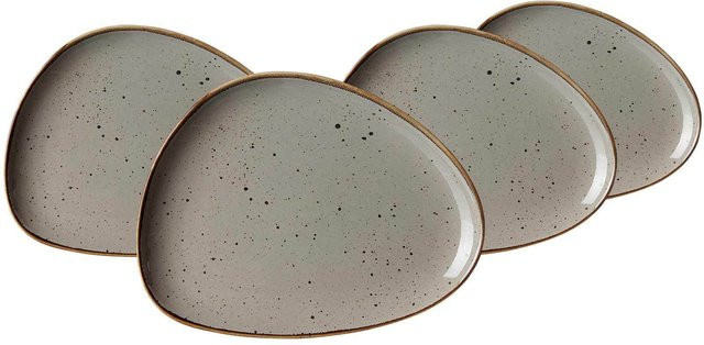 Ritzenhoff & Breker Dessertteller Taste, Grau, Keramik, 4er Set, Breite: 25,5 cm, Tiefe: 19,5 cm - Bild 1