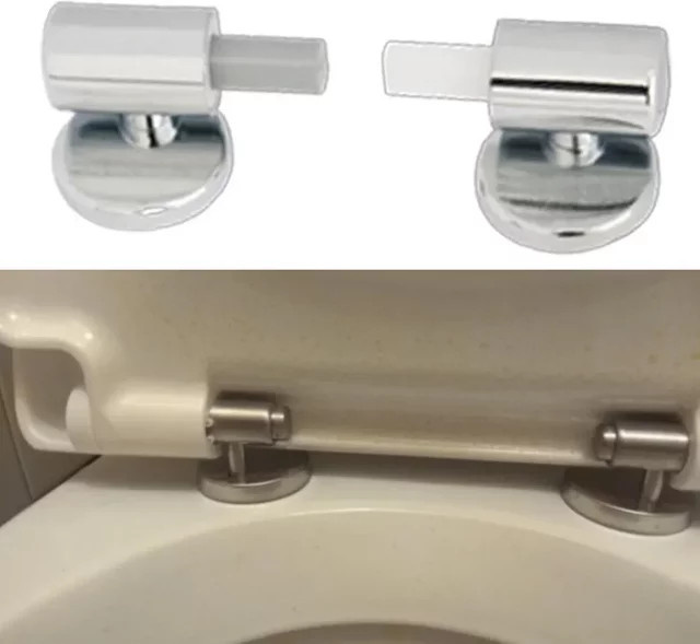 LEENKEA Soft Close WC-Sitz Scharnier Set mit Montagezubehör in Chrom und Silber - Bild 1