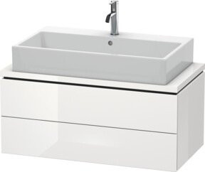 Duravit Waschtischunterschrank Compact L-Cube in Weiß Hochglanz mit 2 Schubladen, B: 92 cm, T: 47,7 cm, H: 40 cm - Bild 1