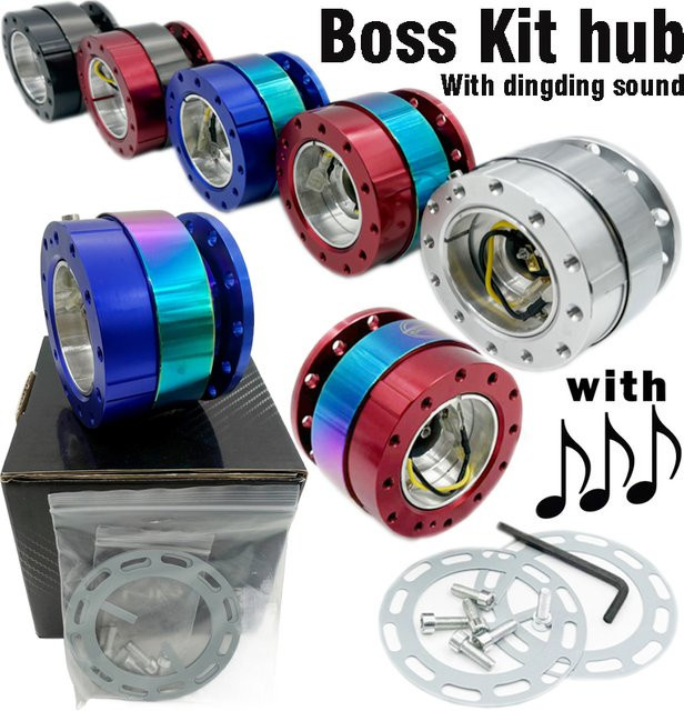 Boss Lenkradnabenadapter Quick Release Set mit Sound in Silber für Universal Car Tuning - Bild 1