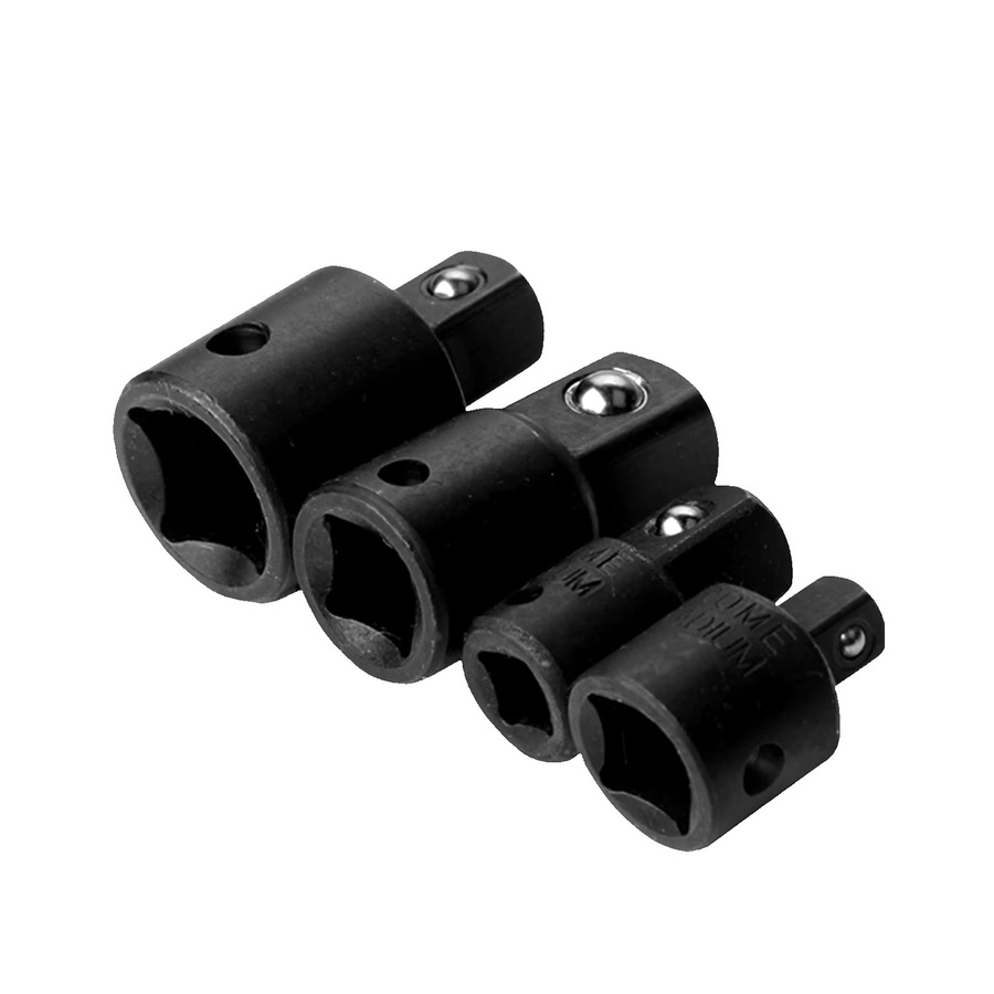 4er-Set Schlagschrauber Adapter Reduzierstück aus Stahl in Schwarz mit 1/4 Zoll, 3/8 Zoll und 1/2 Zoll für Bohrmaschinen und Schlagschrauber - Bild 2