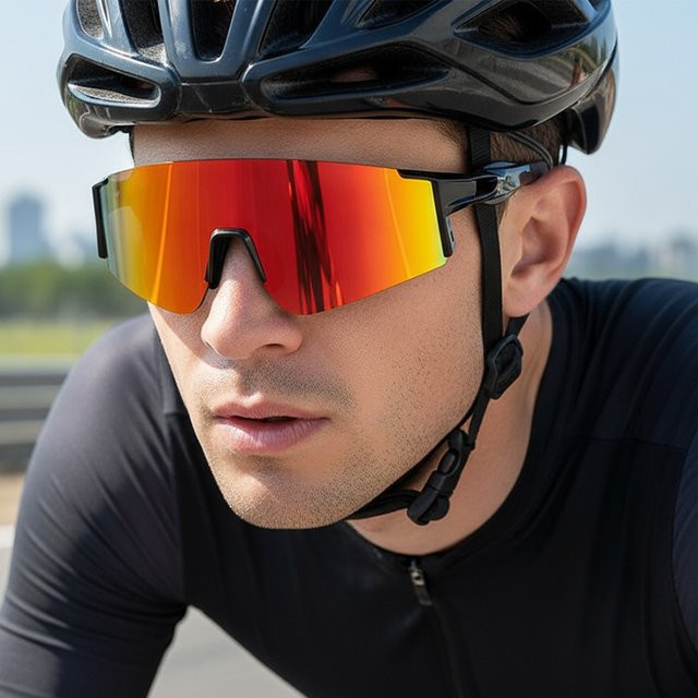 Sportsonnenbrille Unisex, Vollrand, Kunststoff, Winddicht - Bild 1