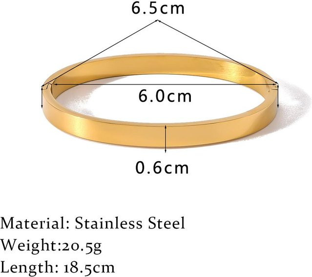 YULIN Armreif Edelstahl, Gold Silber, 4mm, Damen - Bild 1