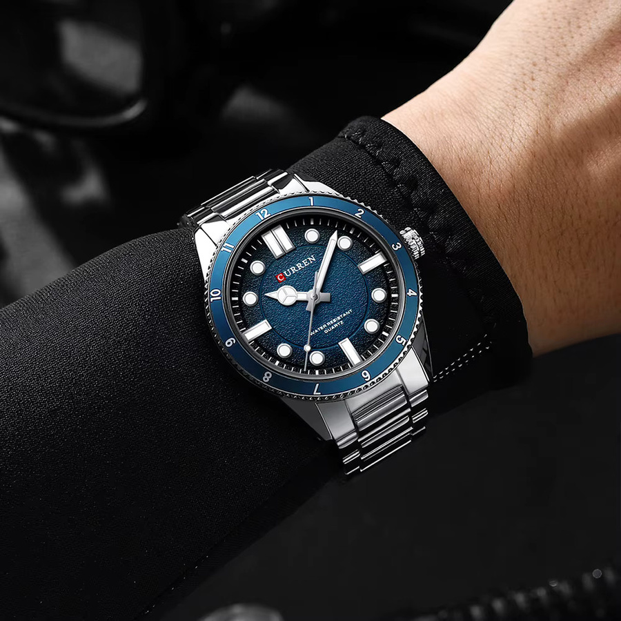 CURREN Armbanduhr Quarz, Edelstahl, Silber, Herren - Bild 3