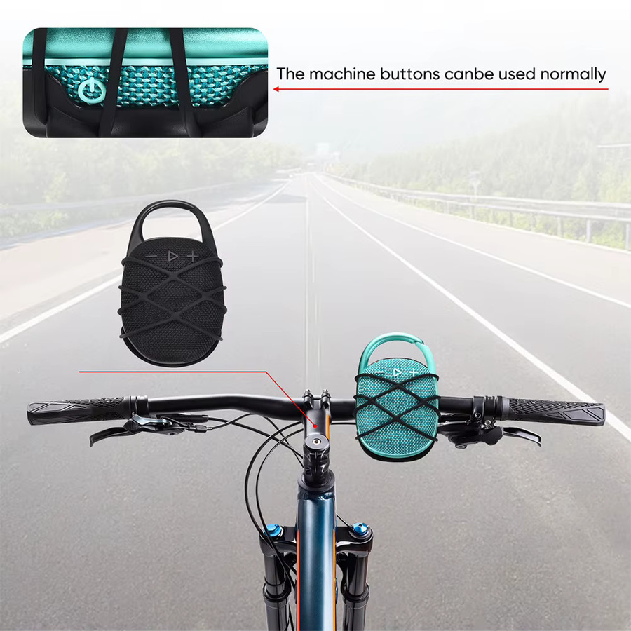 Universelle Fahrrad-Lenker-Montagehalterung für JBL Clip 5 in Schwarz mit verstellbarem Riemen - Bild 3