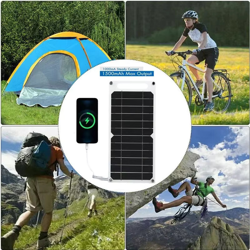 EESBAO Solarpanel mit USB, 25-35W, wasserdicht, Schwarz, für Camping und Outdoor-Wandern - Bild 5