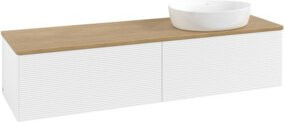 V&B Waschtischunterschrank Antao mit Frontstruktur in Eiche Honig und Weiß, B: 160 cm, T: 50 cm - Bild 1