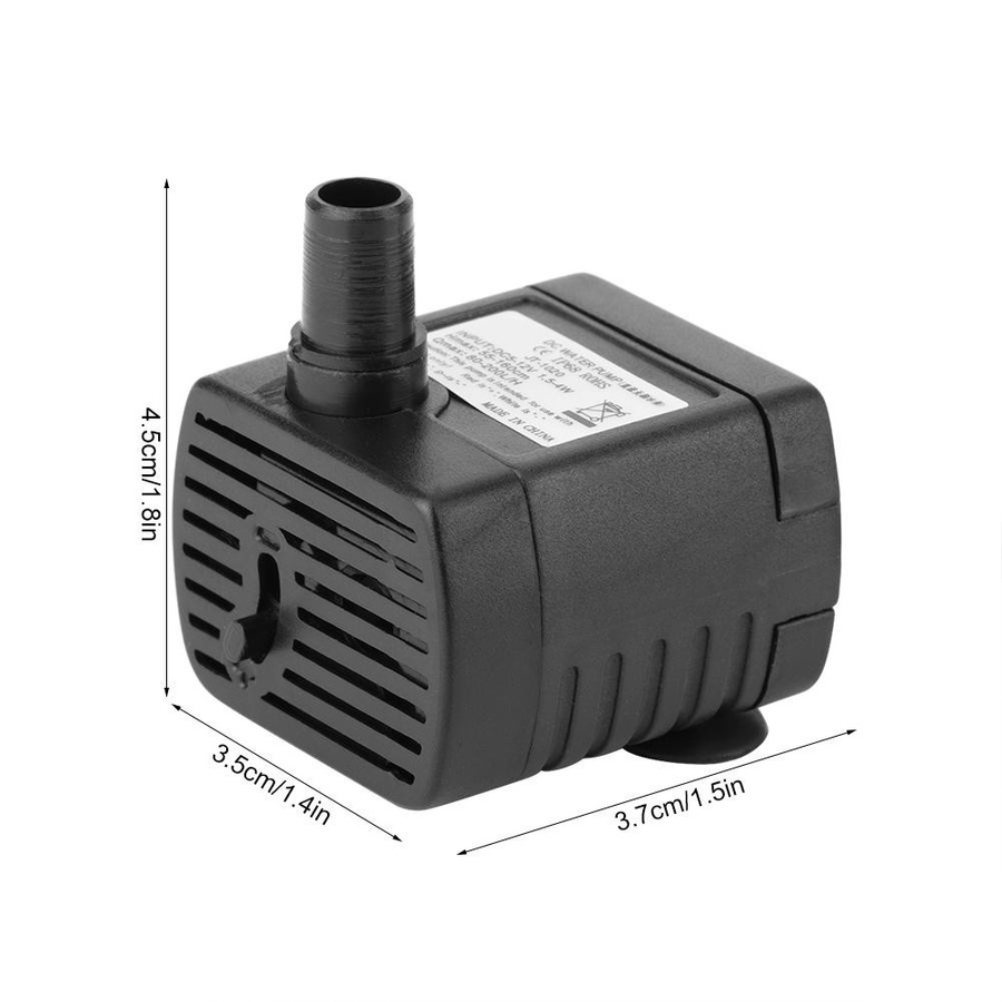 Neoglint Miniatur Bürstenlose DC Wasserpumpe für Hydrokultur und Tauchanwendungen, USB 5V, Schwarz - Bild 4