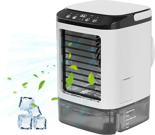 Tragbare Mini-Klimaanlage INSIS FEMME in Weiß mit 900 ml Wassertank und 7-Farben-Nachtlicht - Bild 1