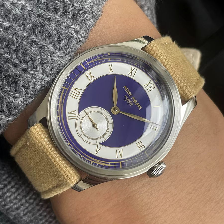 GRMONTRE Armbanduhr, Handaufzug, Edelstahl, Blau, Herren - Bild 2