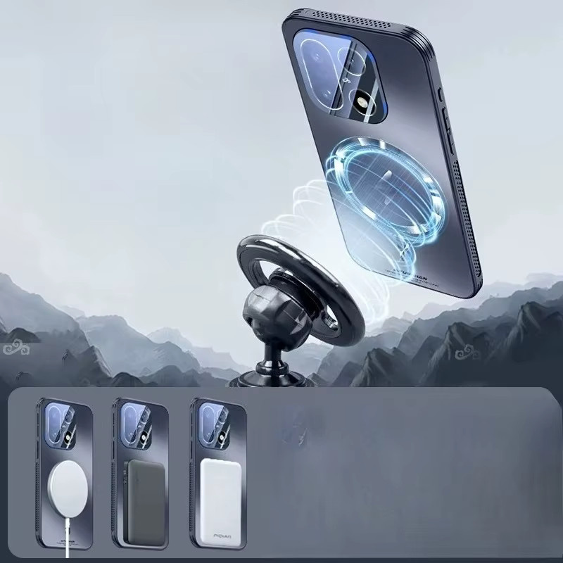 Matte AG-Magnethülle für OnePlus 15 in Weiß mit Objektivschutz und kabelloser Laderandkühlung aus gehärtetem Glas - Bild 2