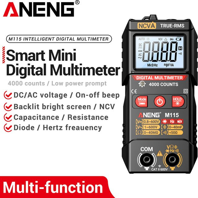 ANENG M115 Digitales Multimeter Multifunktions-Tester mit 4000 Anzeigen für Kapazitäts- und Frequenzmessungen - Bild 1