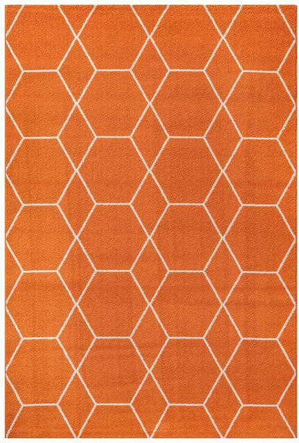 Sanat Teppich Trellis in Orange mit modernem Design, Breite: 80 cm, Länge: 150 cm - Bild 1