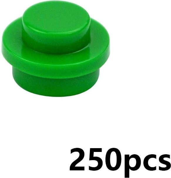 Wucifang Bags MOC Bausteine Rund 1x1 Punkt, Nachfüllpack, 250-teiliges Set, grün, ab 6 Jahren - Bild 1
