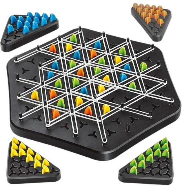 Binchi Fitness Ketten-Dreieck-Schachspiel, Gummibandspiel, Strategiespiel, ab 7 Jahren - Bild 1