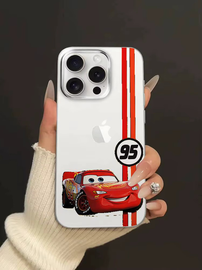 Luxuriöse transparente Handyhülle mit Anime Cars Lightning McQueen Design für dein iPhone 11 bis iPhone 17 Pro Max - Bild 4