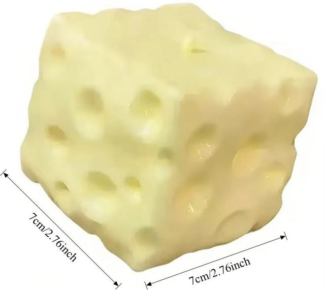 Jumbo Käsewürfel Stressball, Große formbare Käse-Quetschball, Fidget-Spielzeug - Bild 1