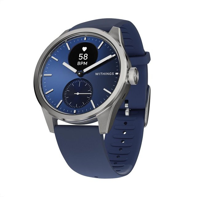 Withings Hybrid-Smartwatch, Scanwatch 2, Blau, Edelstahl, 42 mm, Herren - Bild 3