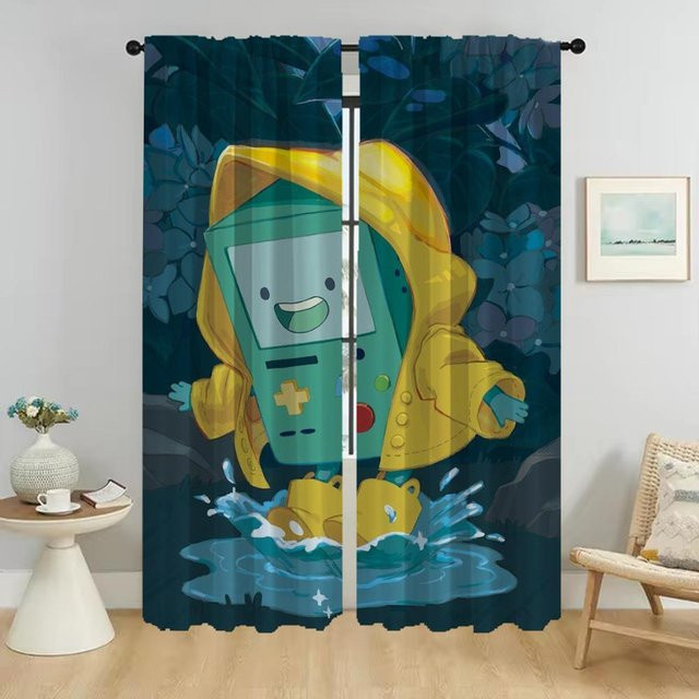 Adventure Time Verdunkelungsvorhänge für Wohnzimmer und Schlafzimmer, 2er-Set, Mehrfarbig, Breite: 50 cm, Höhe: 70 cm - Bild 1