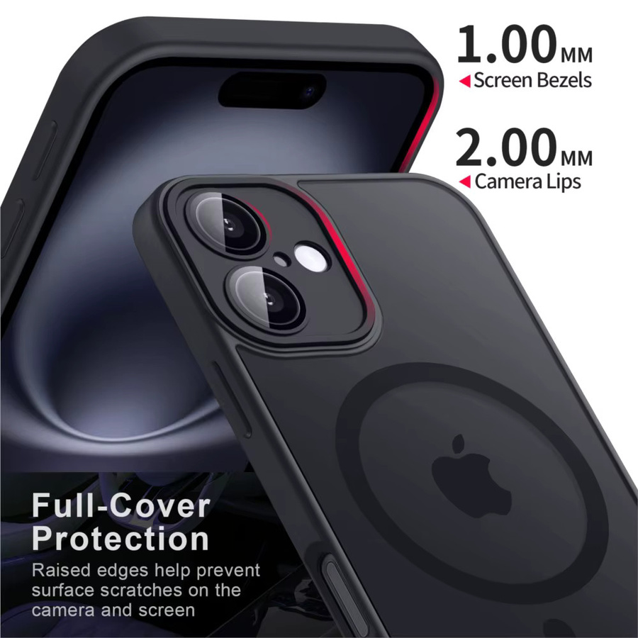 Transluzente Magnetische Matte Hülle für Apple iPhone 11 bis 17 Pro Max mit MagSafe Kompatibilität in Schwarz - Bild 3