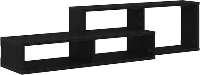vidaXL Wand-TV-Stand aus Holzwerkstoff in Eiche und Schwarz, B/T/H: 120 x 25 x 28,5 cm - Bild 1