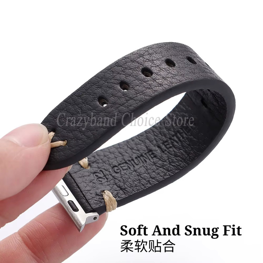 crazyband Uhrenarmband Rindsleder, Schwarz, Unisex - Bild 3