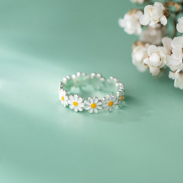 FANGSU Gänseblümchen-Ring, 925 Silber, Damen - Bild 1
