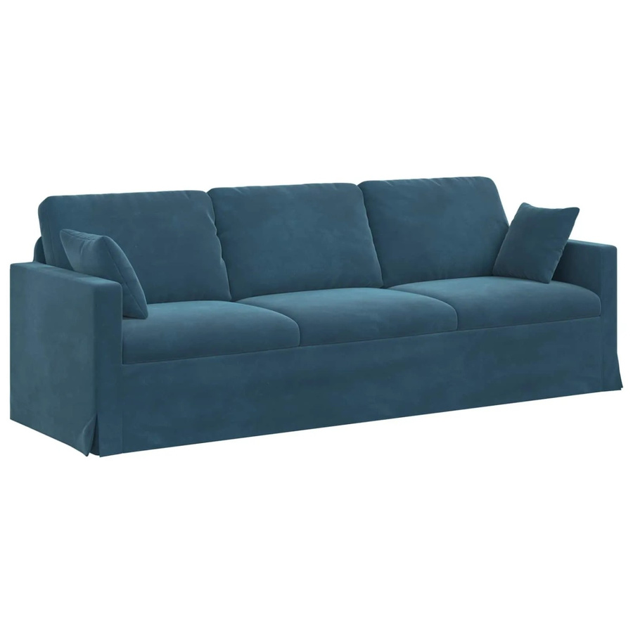 vidaXL Sofa Blau aus Samt mit Metallrahmen B/T/H: 228 x 78 x 80 cm - Bild 2