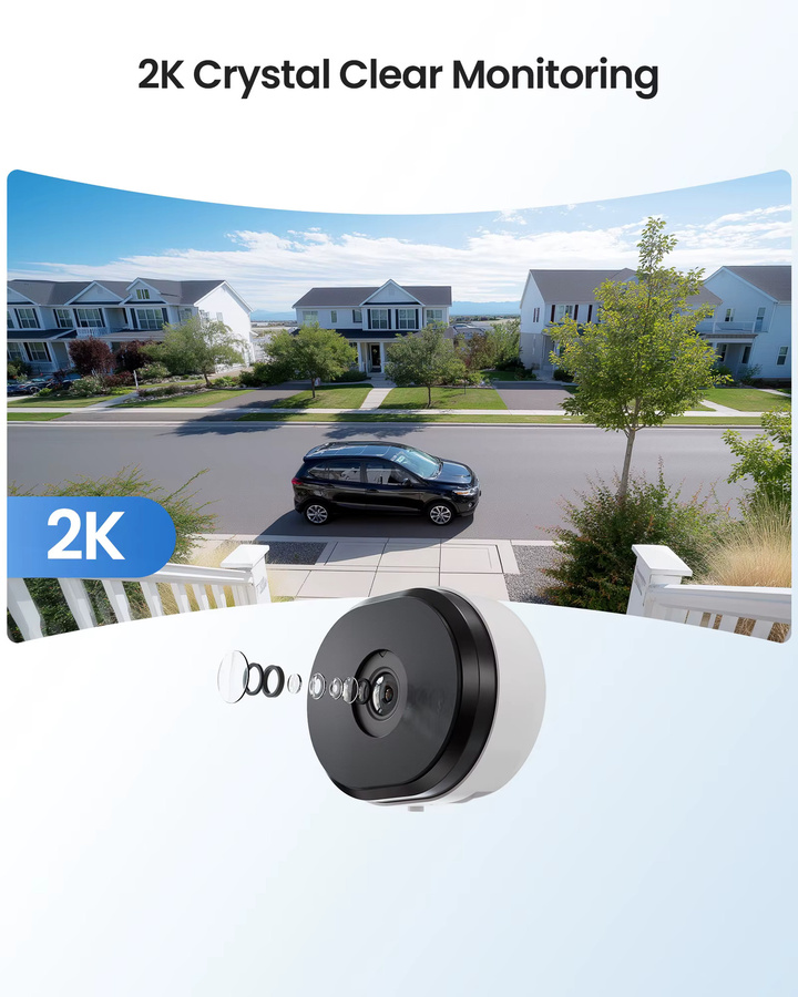 ZOSI C680 3MP 2K Fenster-Sicherheitskamera in Weiß mit vollfarbiger Nachtsicht, 2-Wege-Kommunikation und Dual-Band 2,4/5GHz WLAN für deine Haussicherheit - Bild 2