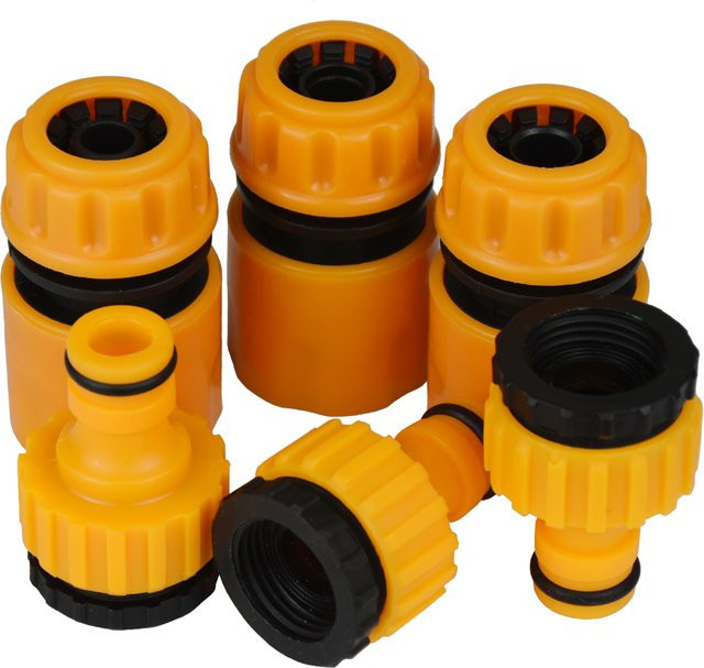 KESLA 6-teiliges Garten-Schnellschlauchverbinder-Set in Orange mit 1/2-Zoll-Ende und Doppel-Schlauchkupplungsadapter zur Reparatur von Schlauchrohren - Bild 1