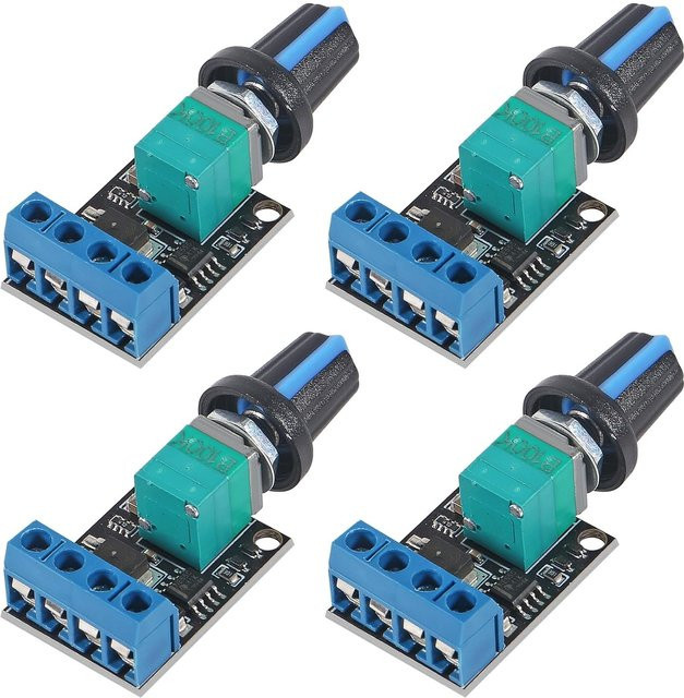 AOKIN 4er-Set PWM DC-DC Motor Speed Controller Modul, 4,5 V-35 V einstellbarer Regler für 12 V und 24 V, 5A 10A 90 W - Bild 1