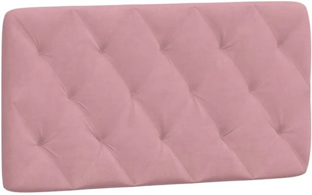 vidaXL Kopfteil-Kissen Rosa aus Samt mit Rauten-Heftung, Breite: 102 cm, Tiefe: 6 cm, Höhe: 48 cm - Bild 1