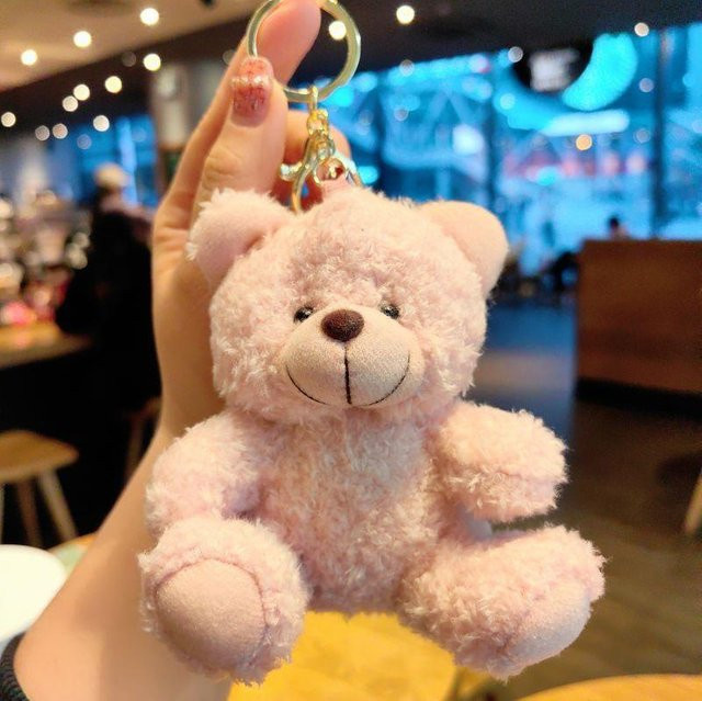 Schlüsselanhänger Bär Cartoon, Plüsch, rosa, Kinder - Bild 1