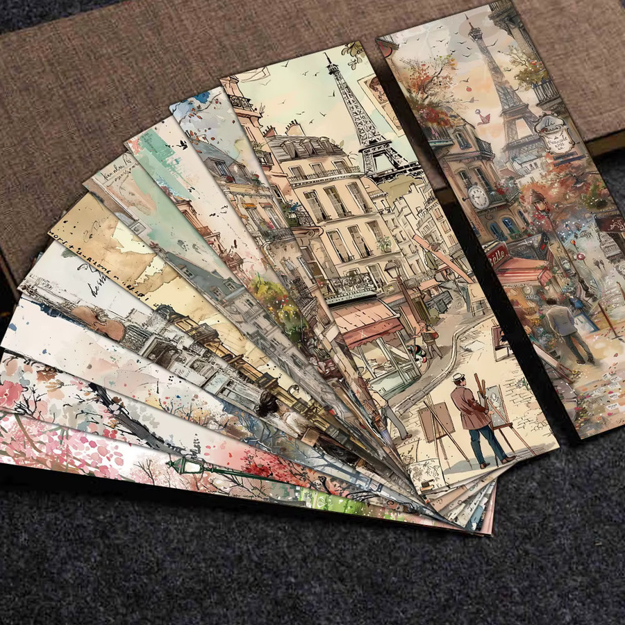 30 Stück Romantische Paris Lesezeichen mit Ästhetischen Landschaftsmotiven in Mehrfarbig aus Papier - Bild 4