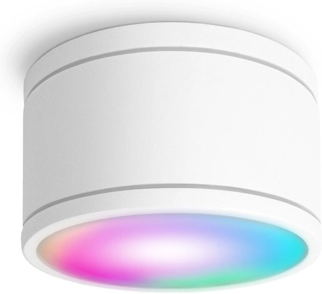 SSC-LUXon CELI-WX LED Aufbauspot Weiß, Smart WLAN IP44 mit GX53 RGB CCT Lampe, dimmbar, kompatibel mit Amazon Alexa und Google Home - Bild 1