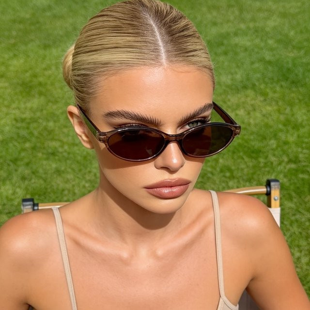 ERIKOLE Sonnenbrille, Unisex, Vollrand, oval, Kunststoff, braun - Bild 1