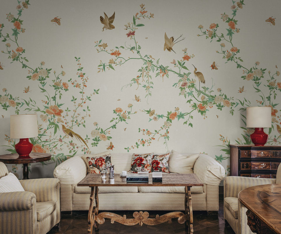 Sandberg Mural Bloom Tapete Floral in Spring Green/Orange aus Vlies - Bild 2