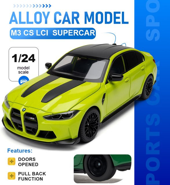 MAKEDA M3 CS LCI 325LI, Spielzeugmodell, 1:24, Metall, Weiß, mit Licht und Sound - Bild 1
