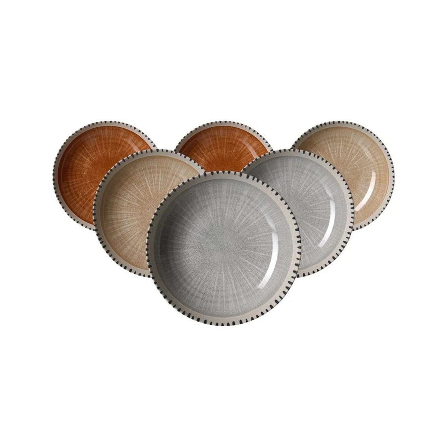 Ritzenhoff & Breker Suppenteller Natura Keramik Multicolour 6er Set Durchmesser: 21 cm - Bild 2
