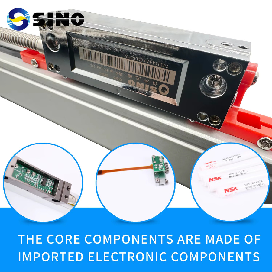 SINO KA300 Hochpräzises optisches Lineal als lineare Waage mit 1 µm Auflösung, 5 V TTL, Farbe: Silber, Messbereich: 470 mm bis 1020 mm - Bild 2