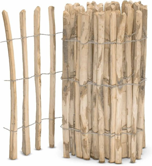 Stiltreu Englischer Staketenzaun aus Kastanie, unbehandelt, braun, B: 500 cm, H: 75 cm, Lattenabstand 4-6 cm - Bild 1